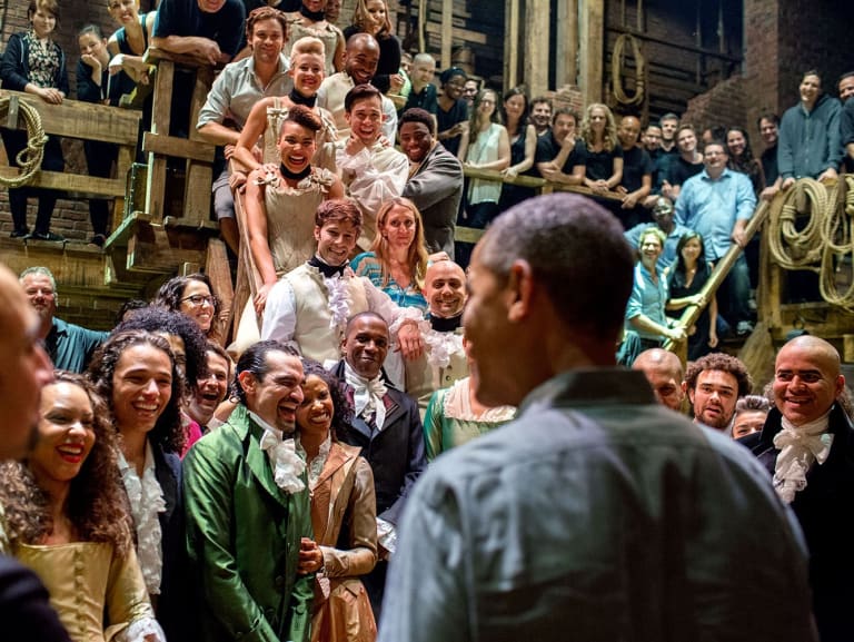 President Obama with the cast of Hamilton| ©Obama White House Archived