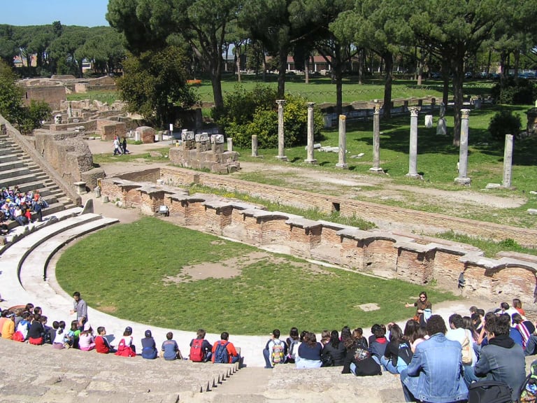 Group at the Theatre of Ostia Antica| ©Damien Boilley