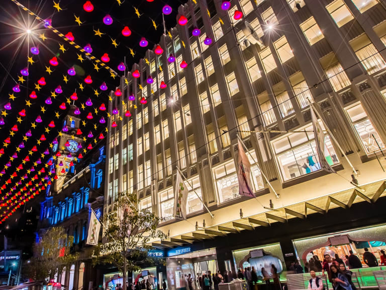 Boże Narodzenie, centrum handlowe Bourke Street Mall, Melbourne,|©Les Butcher