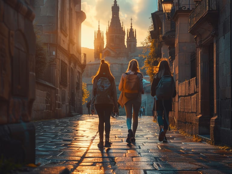 |PeregrinosenSantiago©JoaquínMontaño–Midjourney