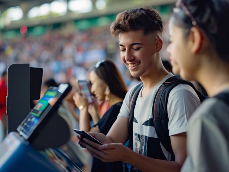 Jugendliche mit ihren Online-Tickets| ©Joaquín Montaño - Midjourney