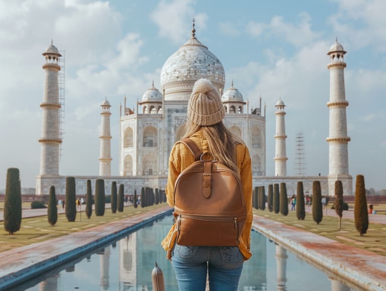 Young man admiring the Taj Mahal| ©Joaquín Montaño - Midjourney