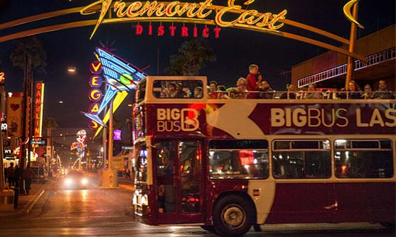 Bus touristique nocturne Big Bus à Las Vegas