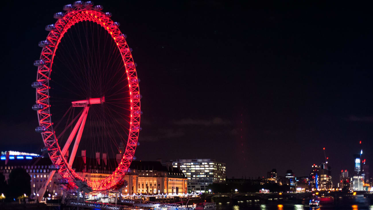 Le London Eye la nuit