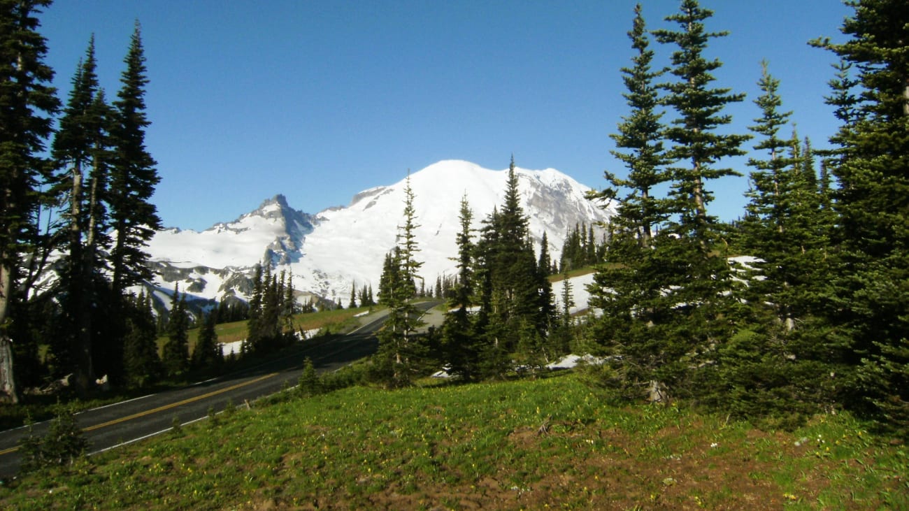 Dagture til Mt. Rainier fra Seattle