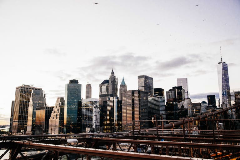 La skyline new-yorkaise au coucher du soleil
