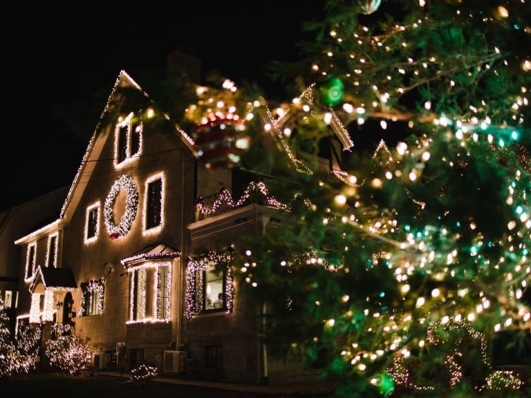 Decoração da casa de Natal em Dyker Heights quebra-cabeça em