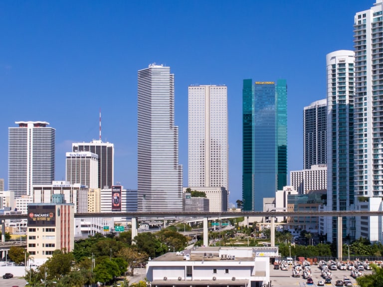Miami skyline from the Miami Sightseeing Bus| ©Ed Webster