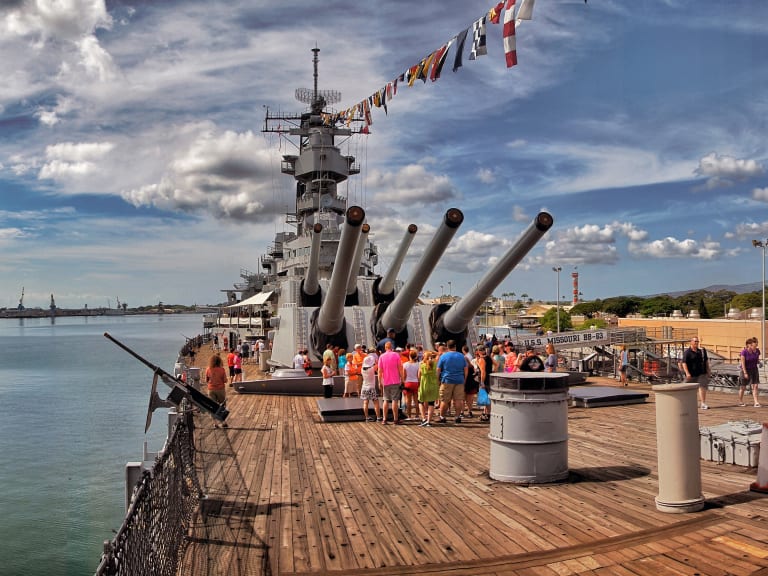 View from the deck of the USS Missouri| ©Bernard Spragg. NZ