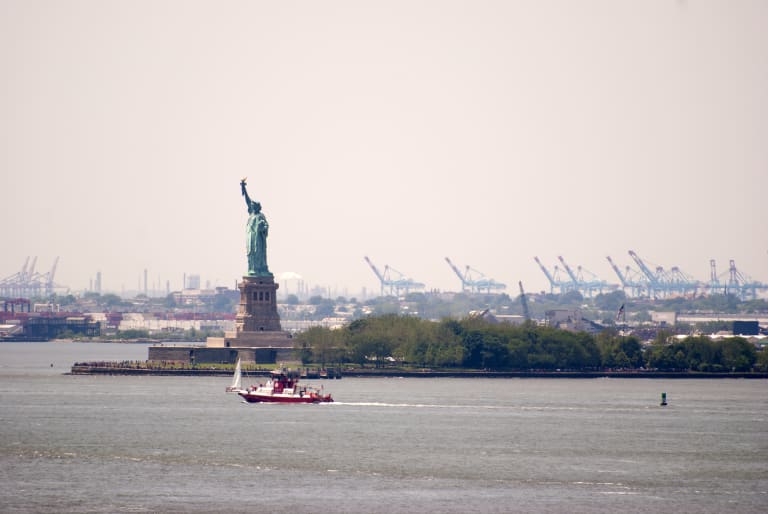 Statue of Liberty, as viewed from Liberty State Park. - Picture of