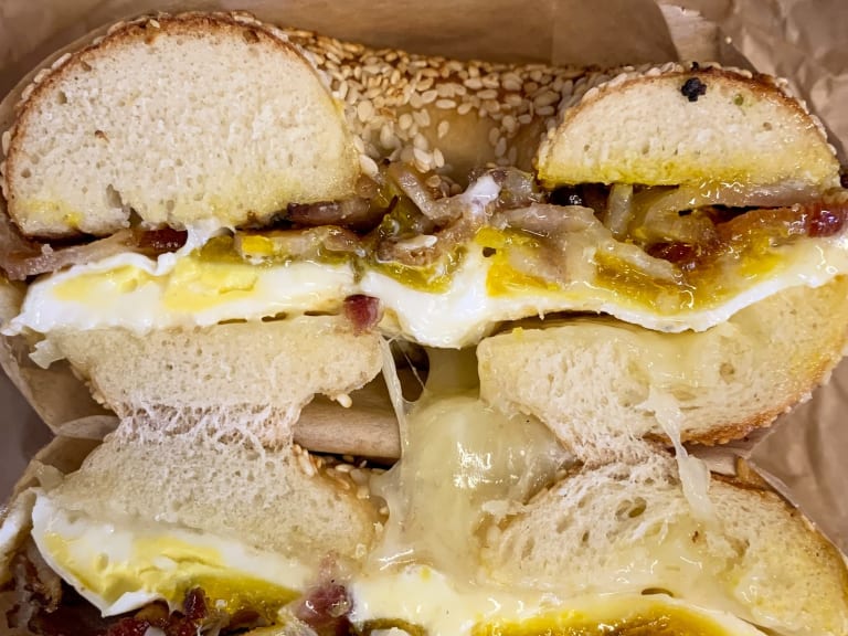 Bagel at Black Seed Bagels| ©Bex Walton