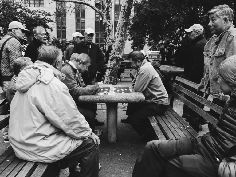 Community Gathered Playing in Chinatown's Columbus Park| ©Juan Di Nella