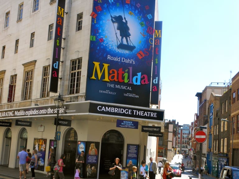 Cambridge Theatre where Matilda the Musical is performed| ©Sarah Lou