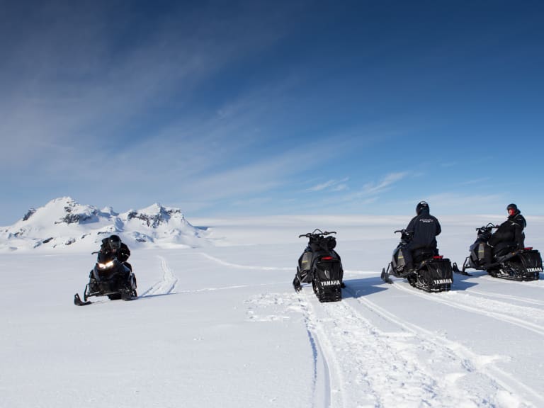 Snowmobiling on the Langjökull Glacier| ©Haukur Herbertsson