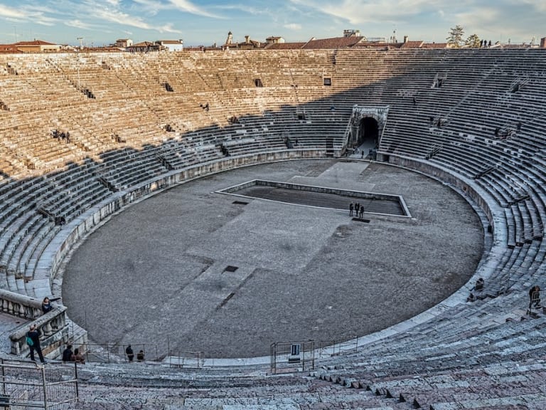 Piazza Bra In Verona Viewed From Ancient Roman Amphitheater