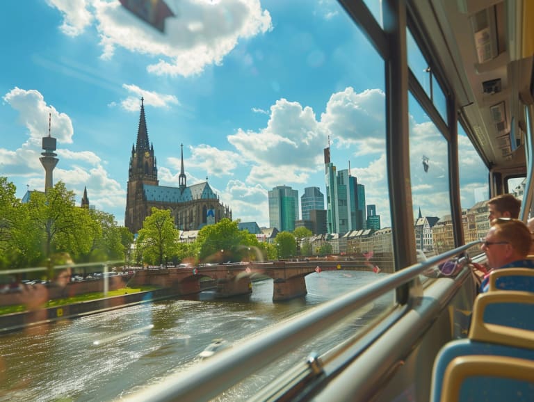 Turistbuss som kör runt i Frankfurt| © Hellotickets