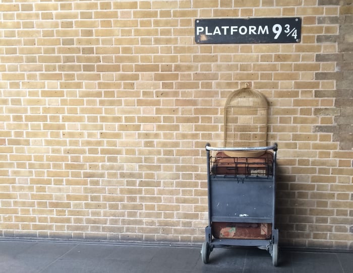 Espaço dedicado ao Harry Potter na estação de trem St. Pancras