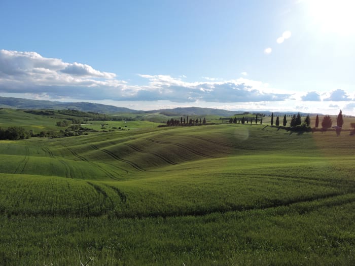 Coucher du soleil en Toscane