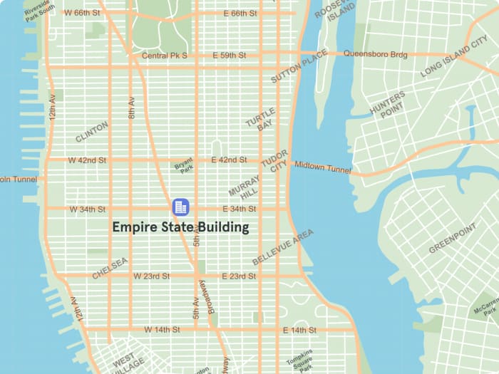 Mapa de ubicación del Empire State