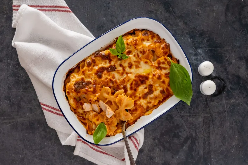 Chicken Parmigiana Pasta Bake