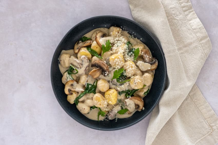 Quick Creamy Truffle Mushroom Gnocchi