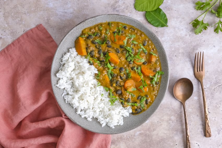 Indonesian-Style Curry with Lentils and Black Beans