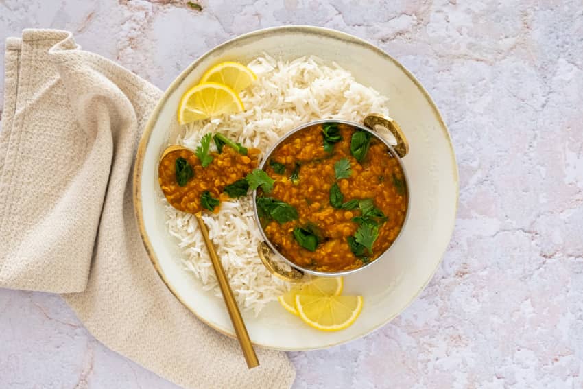 Sri Lankan Palak Dal with Basmati Rice