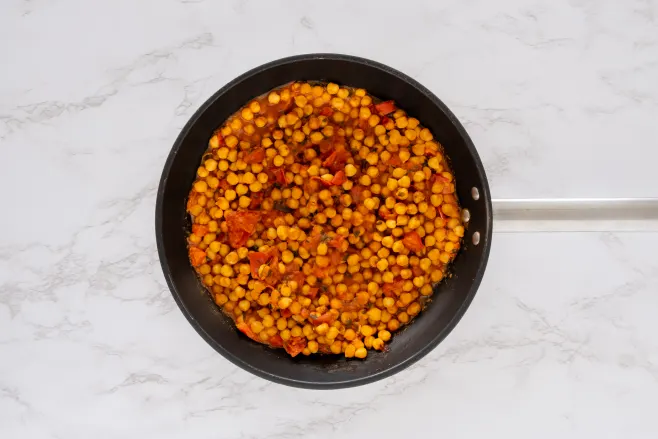 Cook chickpea masala