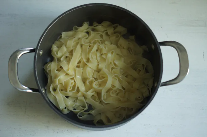 Boil fettucine