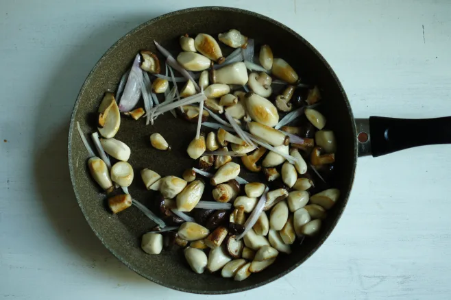 Fry mushrooms