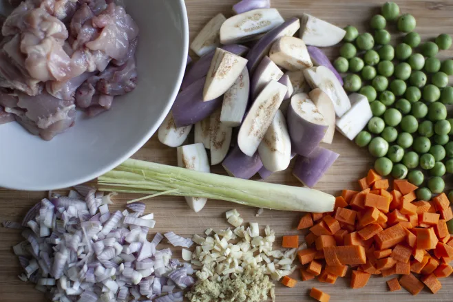 Prep chicken and veg