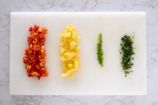 Prep pineapple salsa