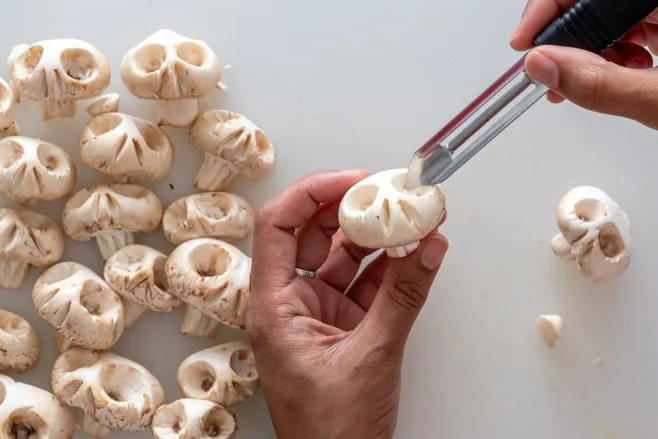 Make mushroom skulls!