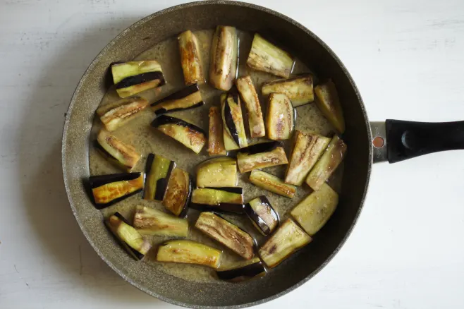 Simmer eggplant