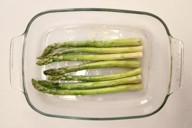 Bake the asparagus