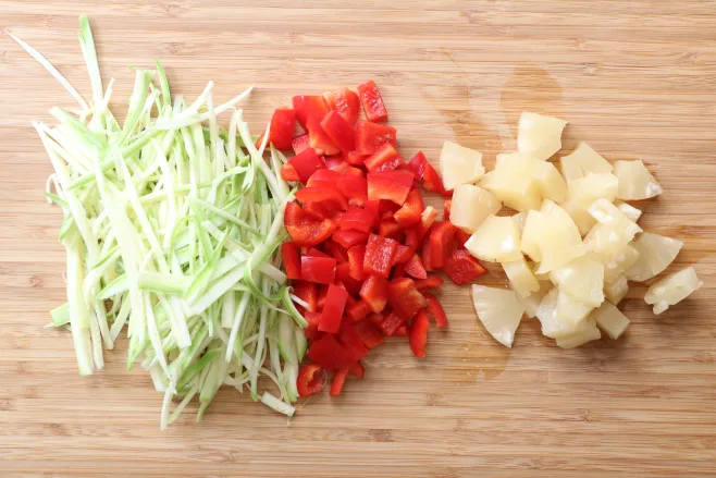 Prep meat and veggies