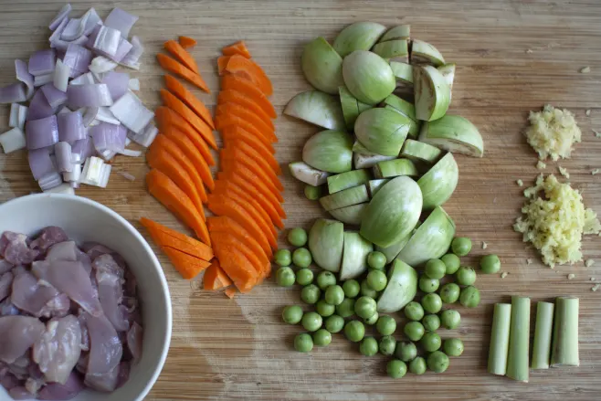 Prep chicken and veg