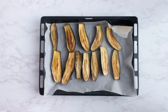 Bake eggplant