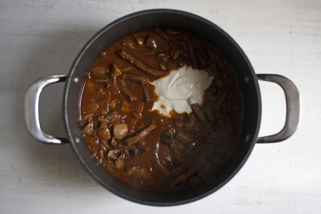 Finish sauce and serve