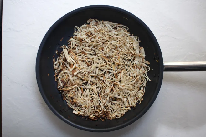 Fry tortilla strips