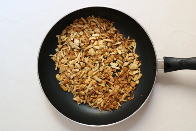 Cut and fry tempeh