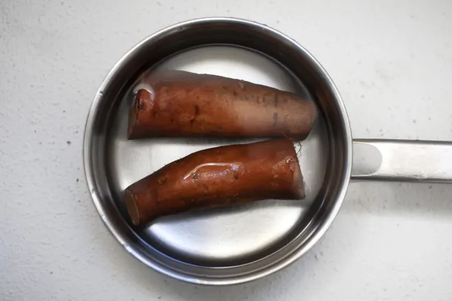 Boil sweet potatoes