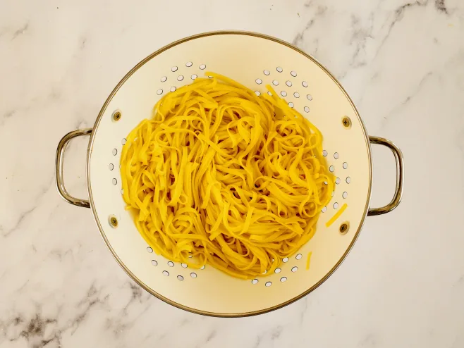 Boil fettuccine