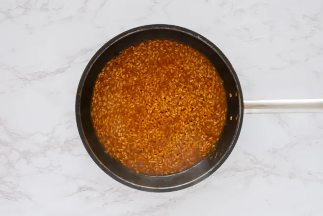 Blistered Cherry Tomato Risotto with Whipped Goat Cheese | Hello Chef!