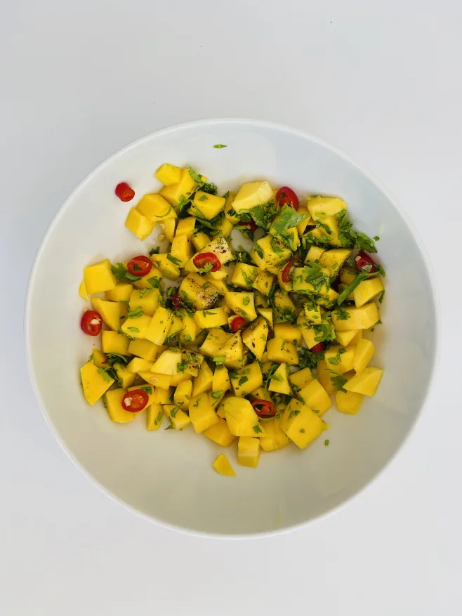 Prep mango salsa
