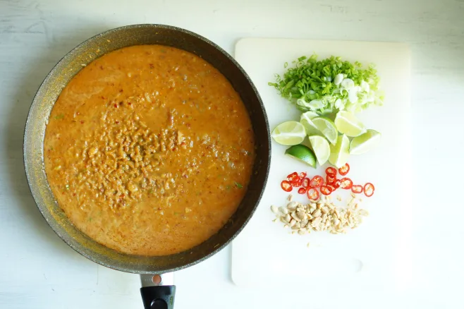 Make sauce and prep garnishes