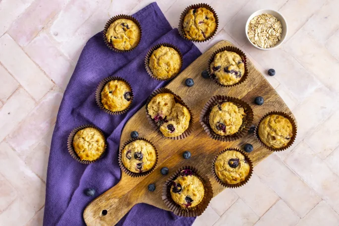 12 Blueberry Oat Mini Muffins