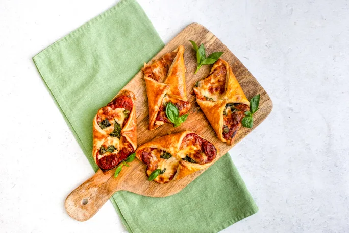 Margherita Pizza Puff Pastry Turnovers