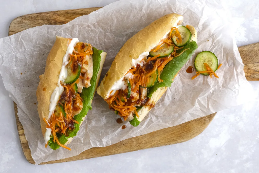 Chicken Banh Mi with Quick Pickles