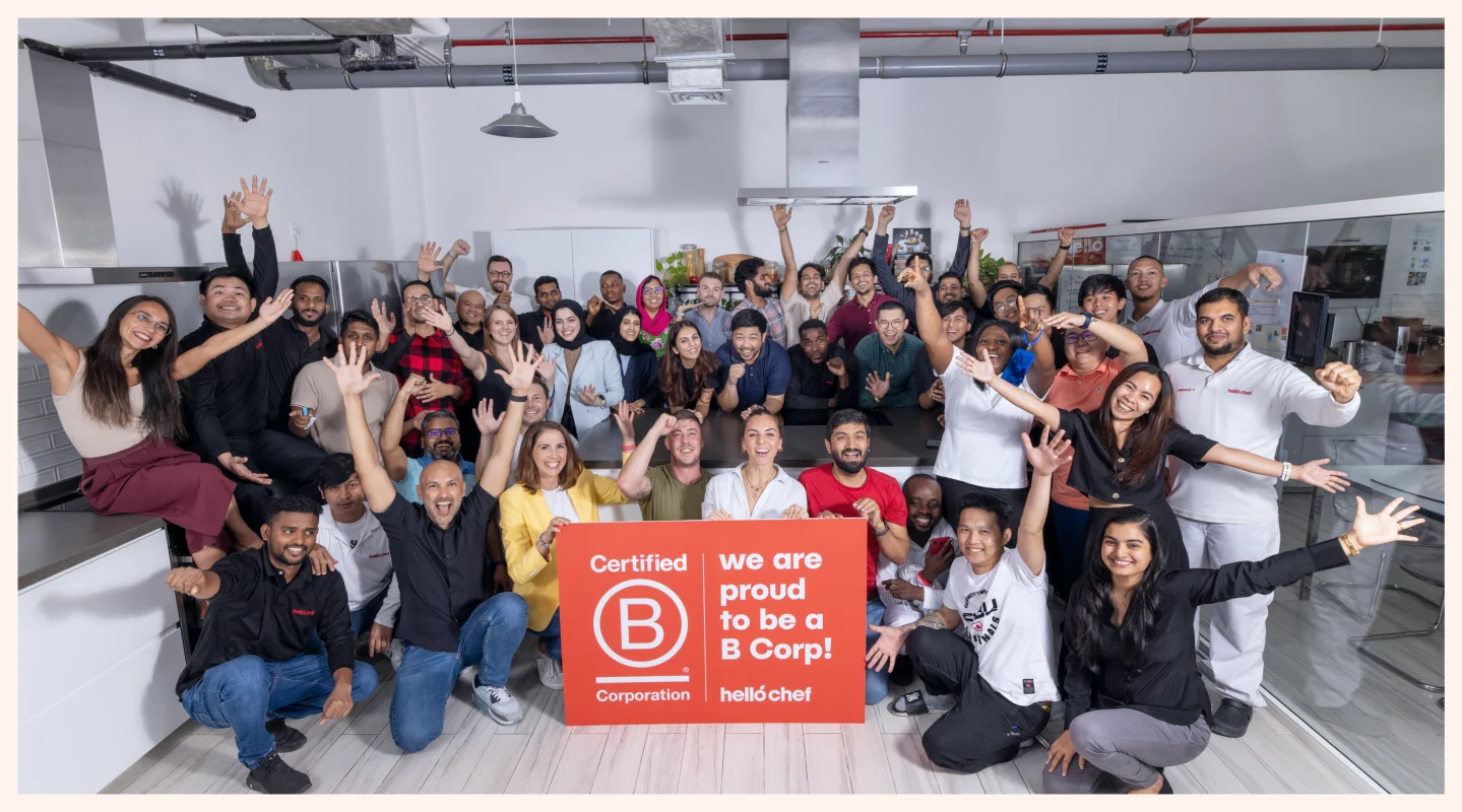 b corp certification - hello chef employees